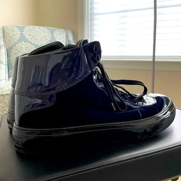 Jimmy Choo | Shoes | Jimmy Choo Blue Velvet And Leather High  display picture 1